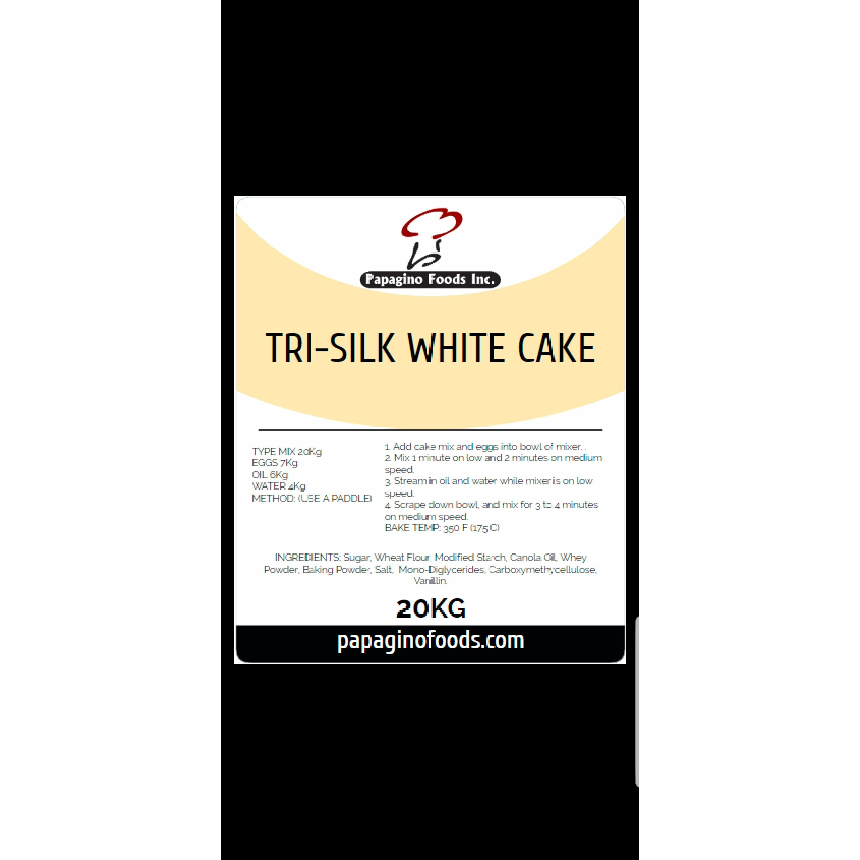 Papagino Tri Silk White Cake Mix - Papagino Foods Inc.