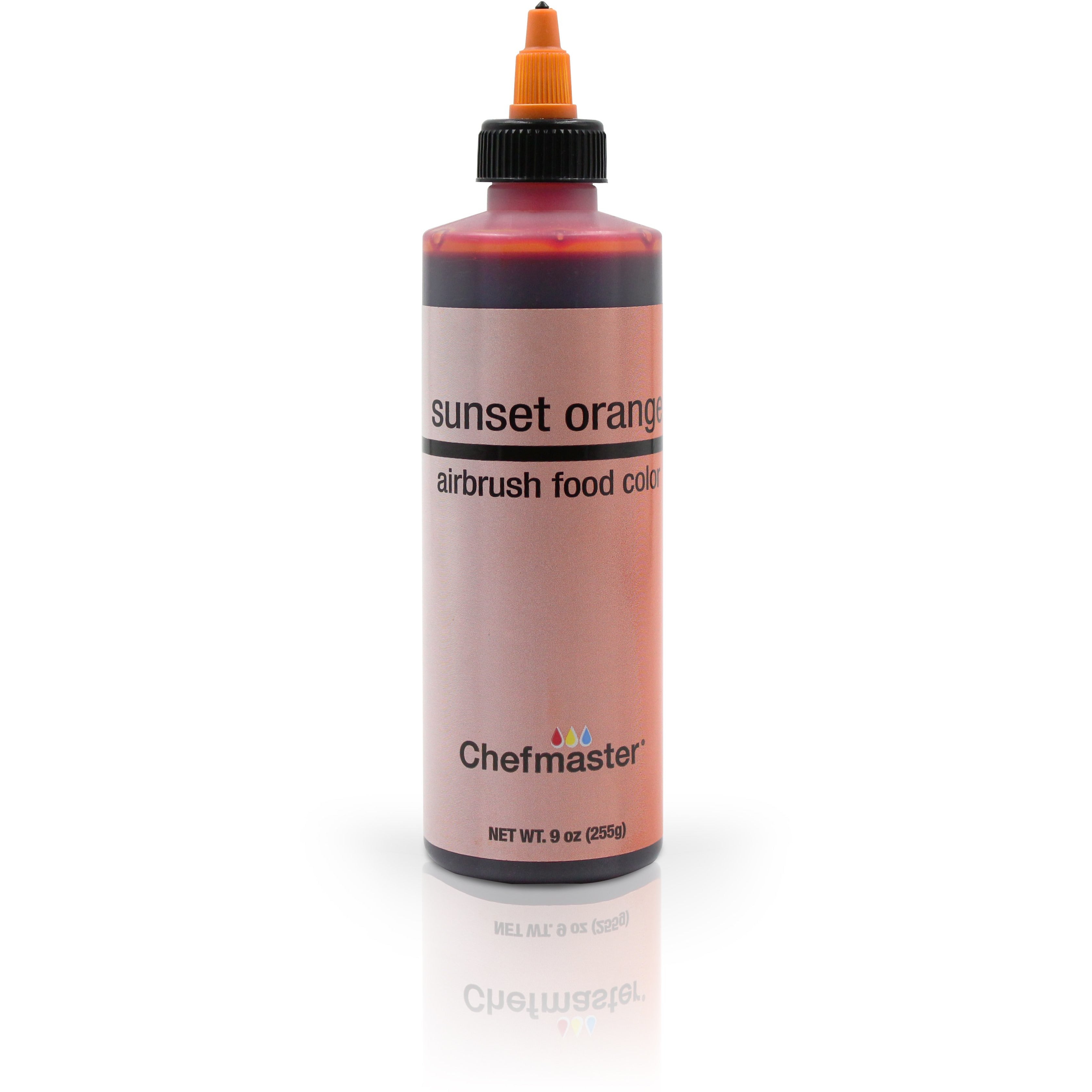 Chefmaster Sunset Orange Airbrush Food Coloring (# 3190) 9.0 OZ - Papagino Foods Inc.