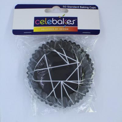 Celebakes Black Triangle Standard Baking Cups, 50 Count - #7500-201 - Papagino Foods Inc.