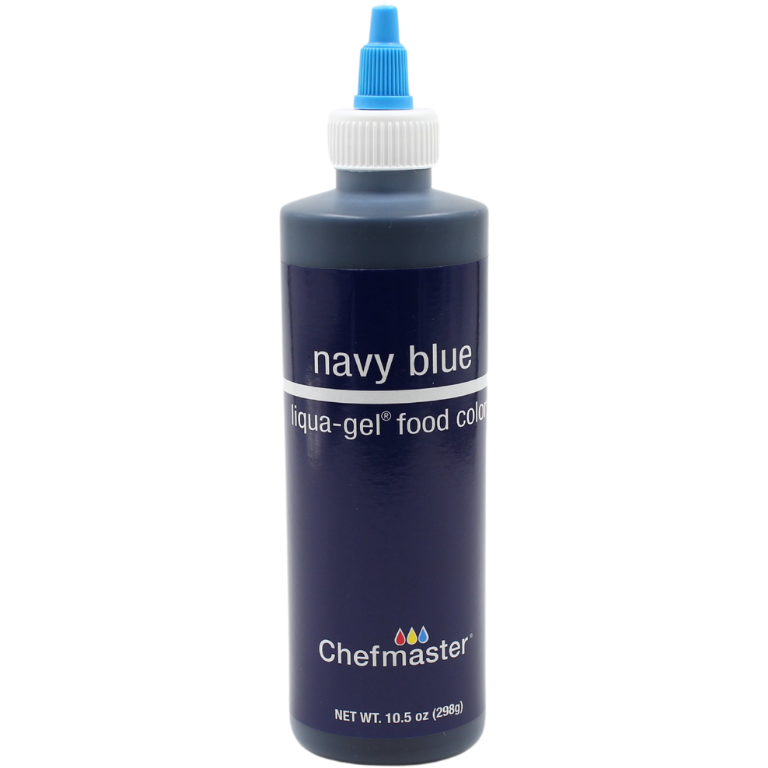 Chefmaster Navy Blue Liqua-Gel Food Coloring (# 5468) 10.5 OZ - Papagino Foods Inc.