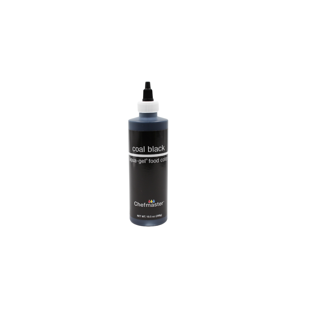 Chefmaster Coal Black Liqua-Gel Food Coloring (# 5410) 10.5 OZ - Papagino Foods Inc.