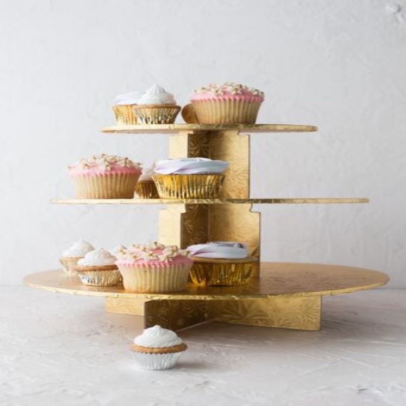 Enjay 3 Tier Silver Cupcake Stand x 1 unit - Papagino Foods Inc.