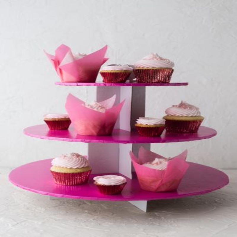 Enjay 3 Tier White Cupcake Stand x 1 unit - Papagino Foods Inc.
