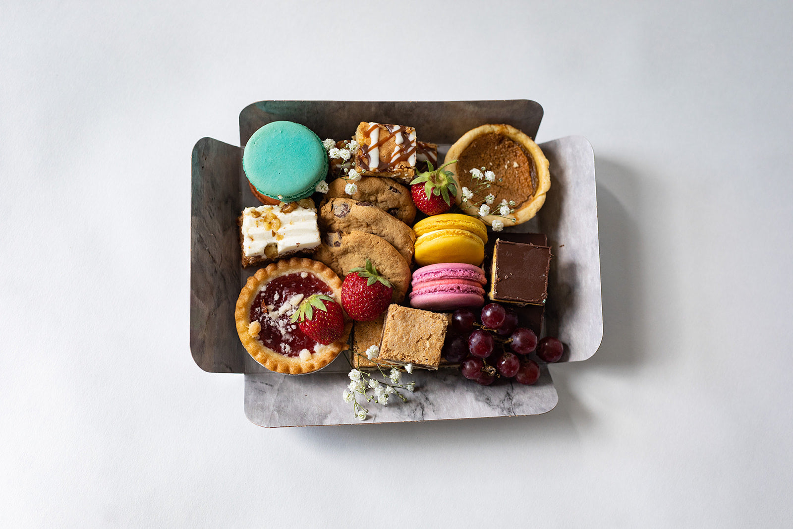 6" x 8" x 2" Marble Meats & Treats Box with Lid - Papagino Foods Inc.