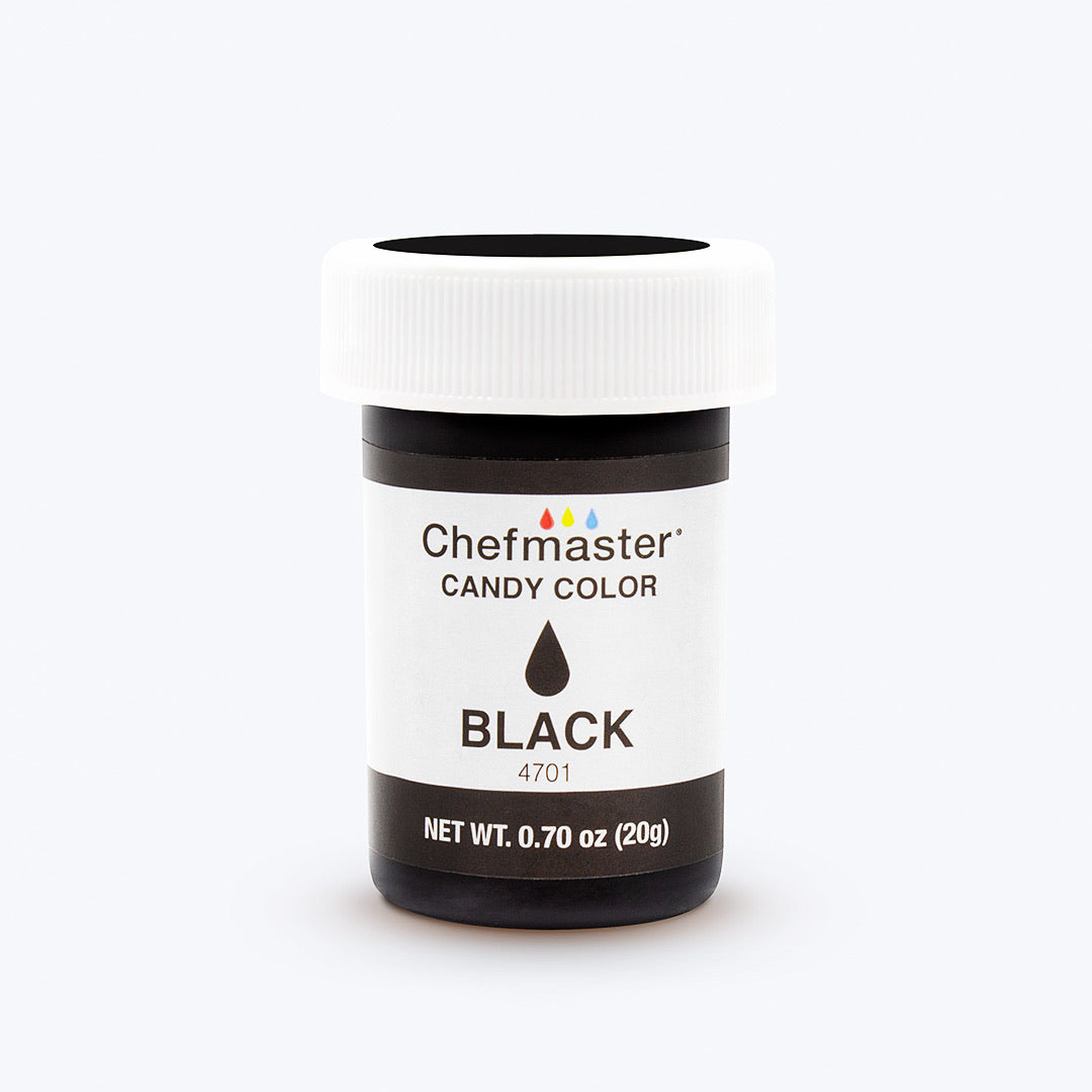Chefmaster Candy Color Black .70 oz - Papagino Foods Inc.