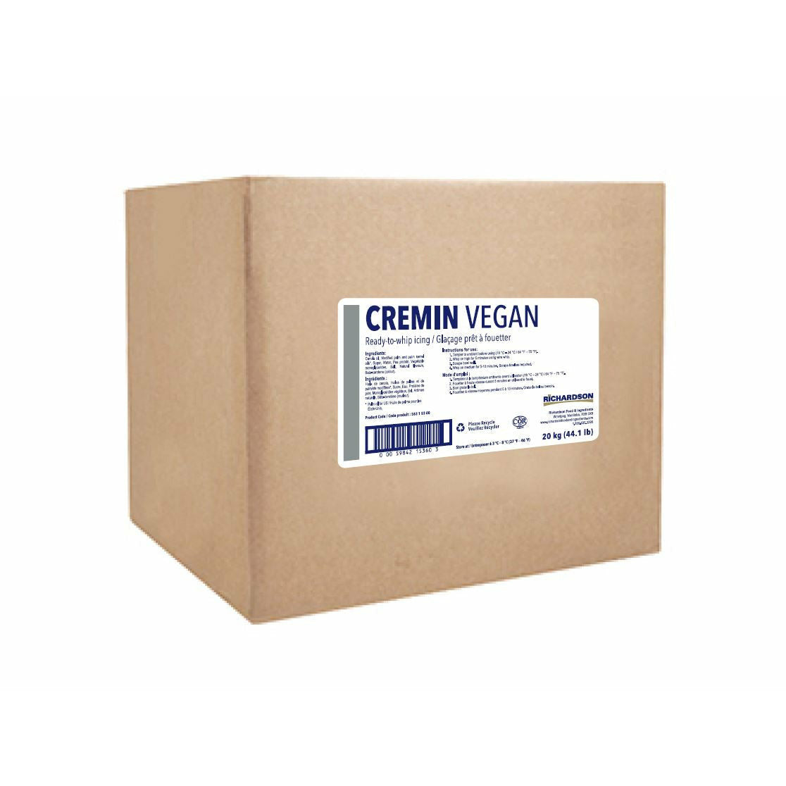 Cremin Vegan Icing Base 20 kg BUTTERCREAM - (Pickup Only) - Papagino Foods Inc.