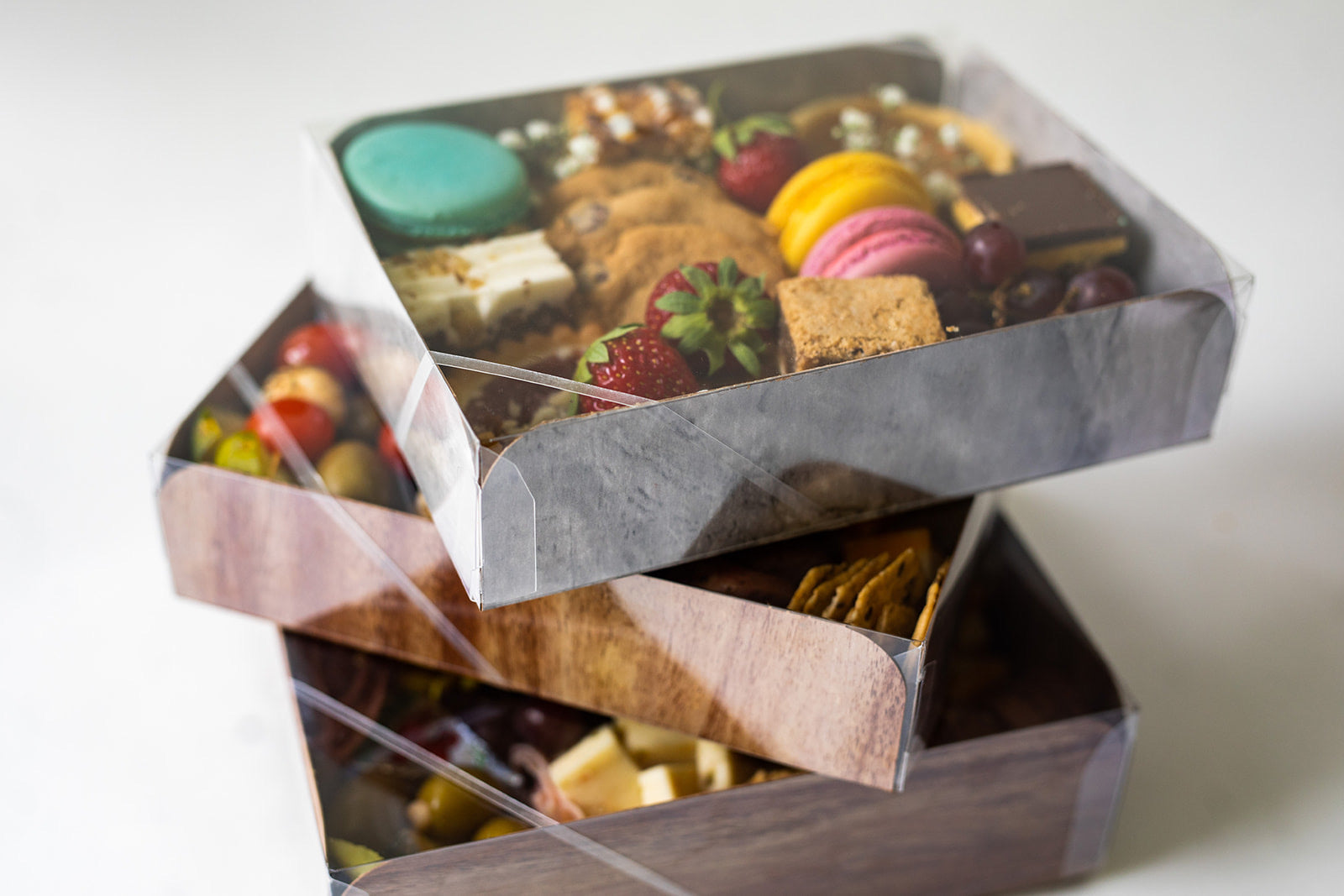 6" x 8" x 2" Marble Meats & Treats Box with Lid - Papagino Foods Inc.