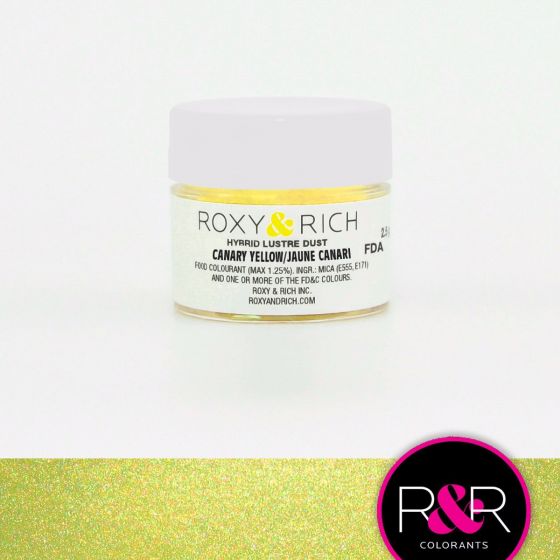 Roxy & Rich Hybrid Luster Dust Canary Yellow 2.5g (#L2-012) - Papagino Foods Inc.