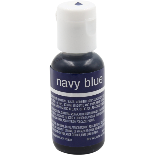Chefmaster Navy Blue Liqua-Gel Food Coloring (# 5118) 0.70 OZ - Papagino Foods Inc.