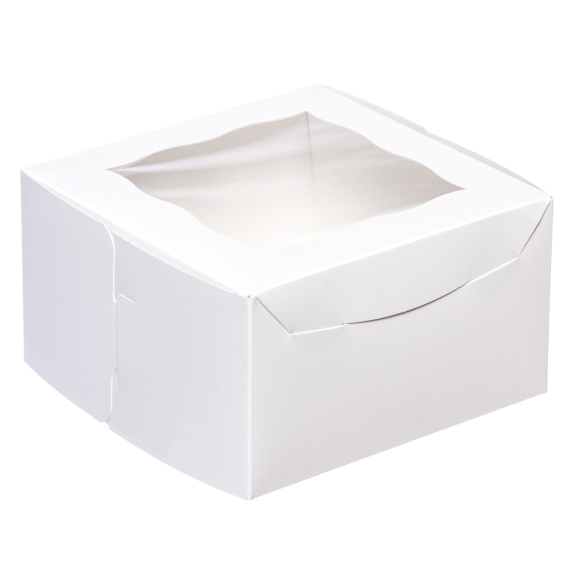 4 Cupcake Box with White window 7 x 7 x 4 - Papagino Foods Inc.
