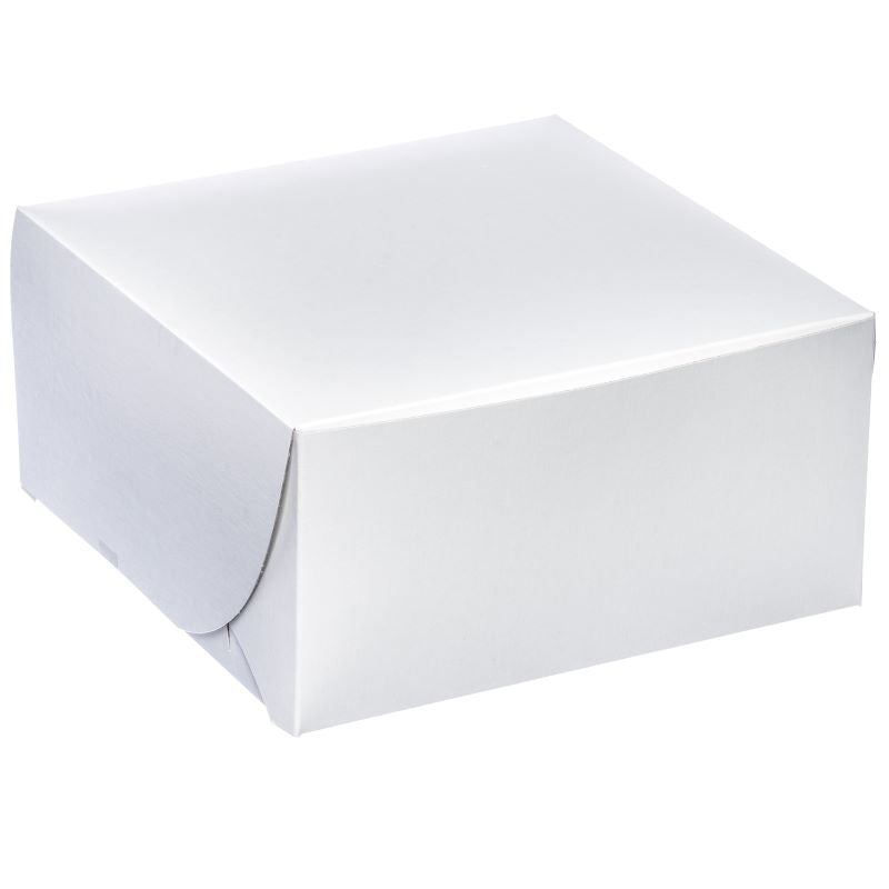 White Cake Box 10 x 10 x 3.5 / 100 units (PICKUP ONLY) - Papagino Foods Inc.