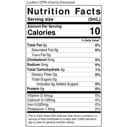 LorAnn Oils Cherry, Bakery Emulsion - 4 OZ #0774-0806B - Papagino Foods Inc.
