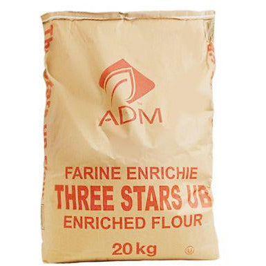 Three Stars UN Flour 20 kg (Pickup Only) - Papagino Foods Inc.
