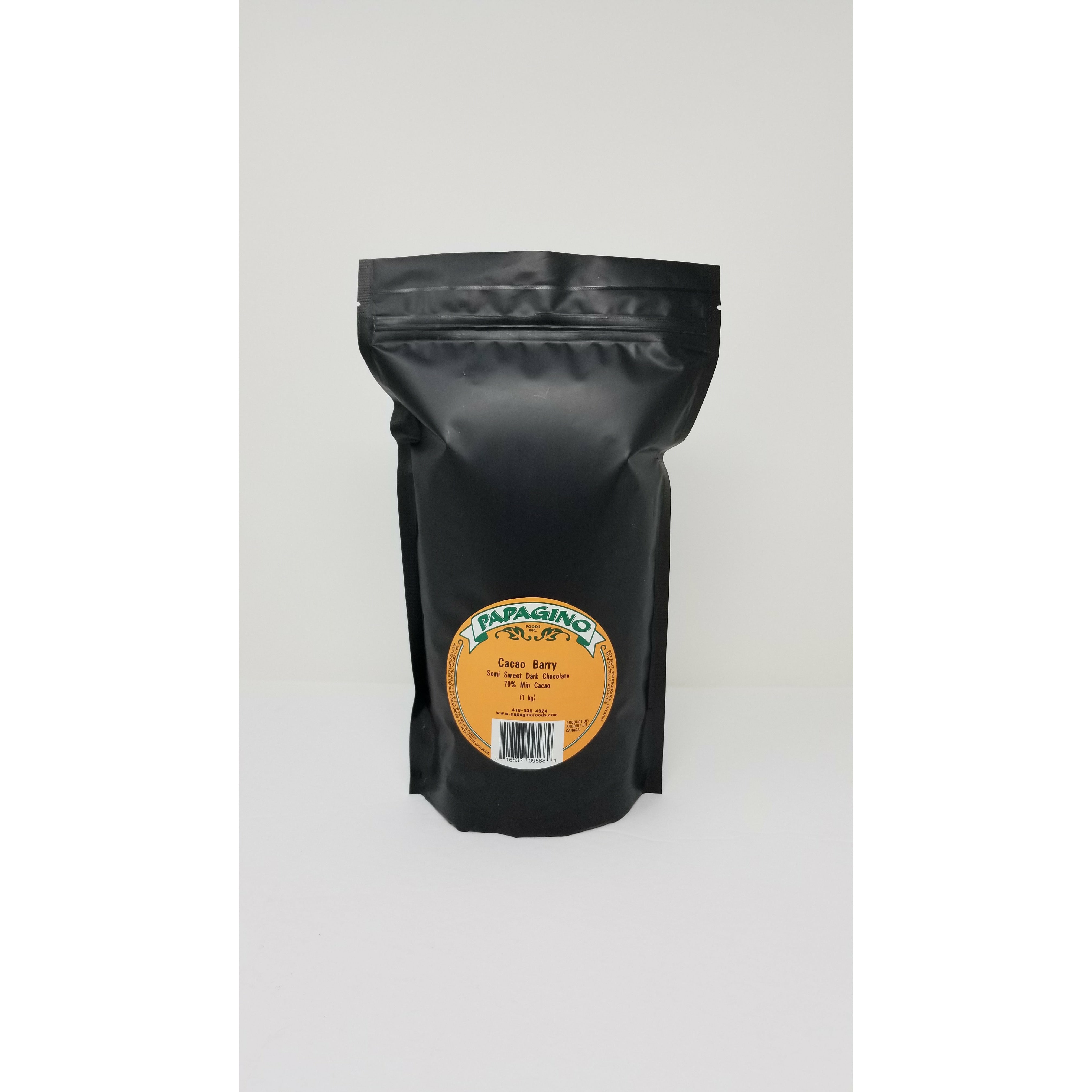 Cocoa Barry Dark Semi Sweet Chocolate min 70% Cocoa Butter (repacked) 1 kg - Papagino Foods Inc.