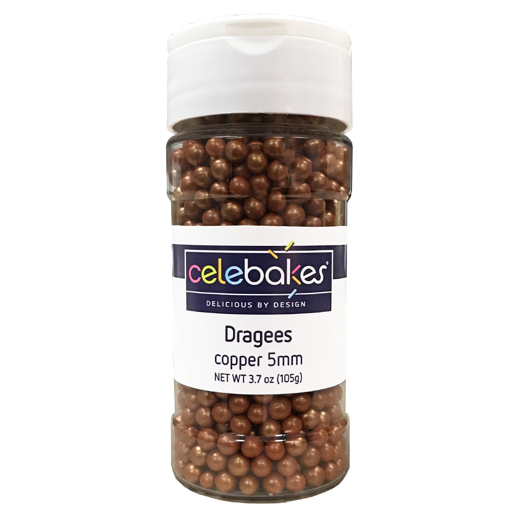 Copper Dragees 5mm, 3.7 oz. #7500-785810C - Papagino Foods Inc.