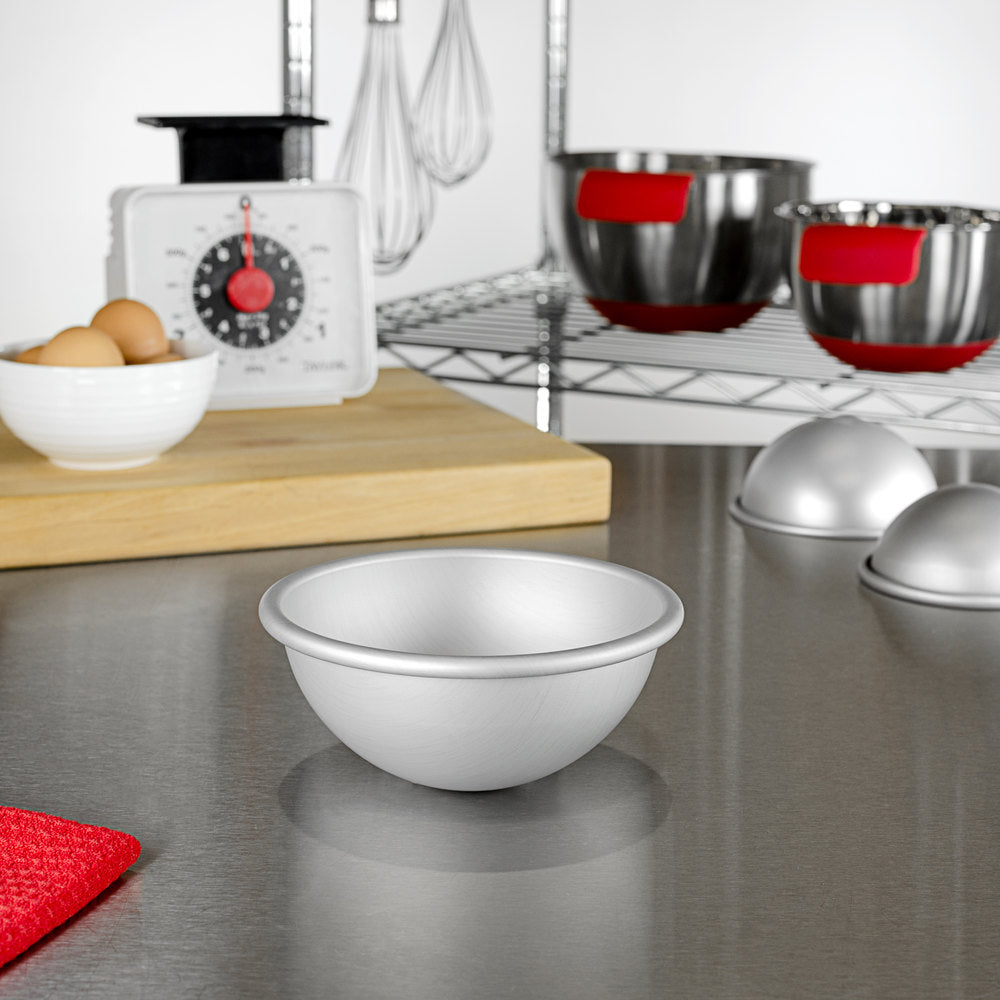 Fat Daddio, Anodized Aluminum, Hemisphere Pan, 5 in Diameter x 2 1/2 in Deep (PHA-5) - Papagino Foods Inc.