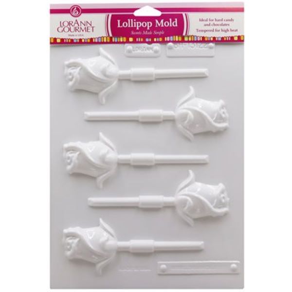 Roses Lollipop Sheet Mold - Chocolate & Candy # 5531-0000 - Papagino Foods Inc.