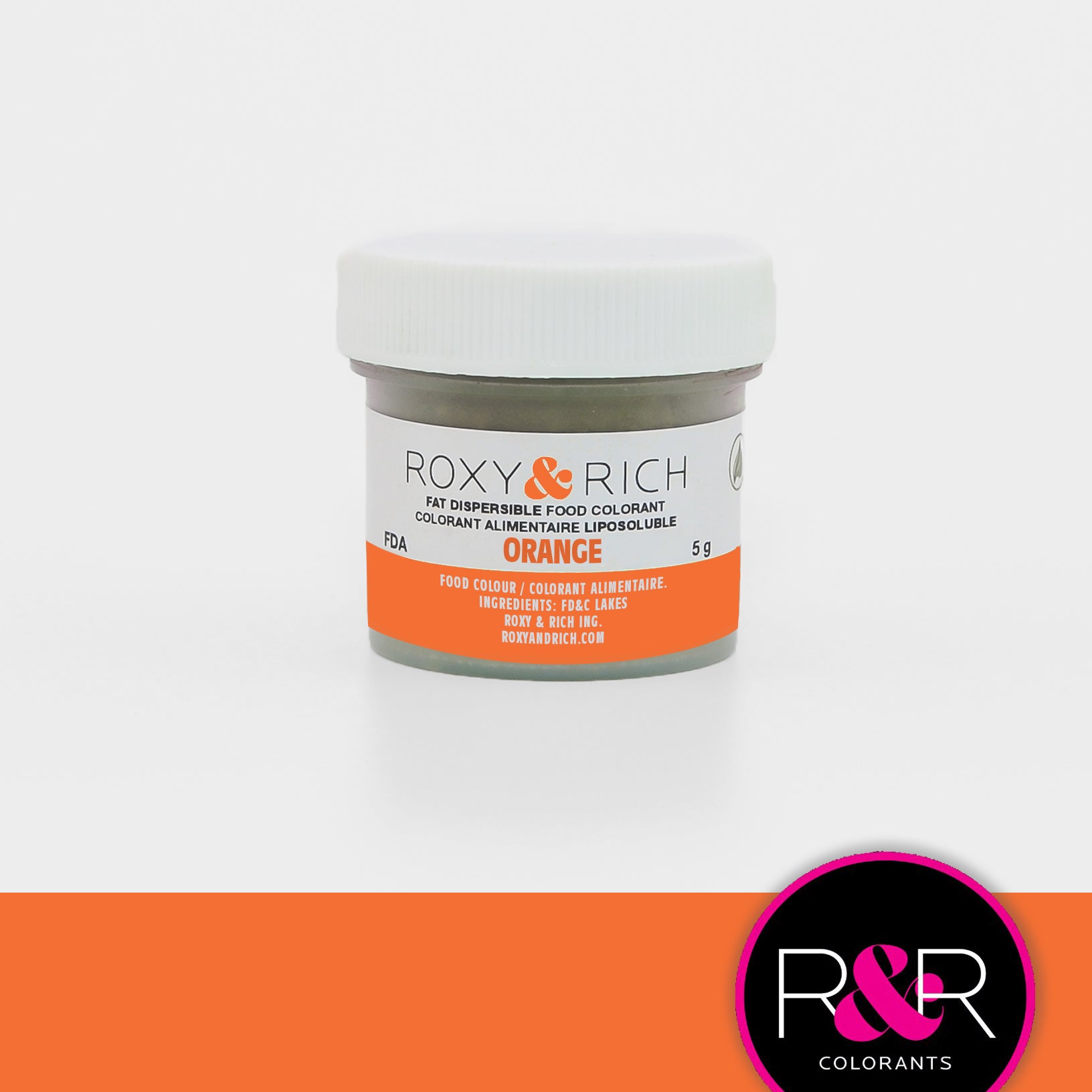 Roxy & Rich Fat Dispersible Dust Orange (# P5-B02) - 5 G - Papagino Foods Inc.