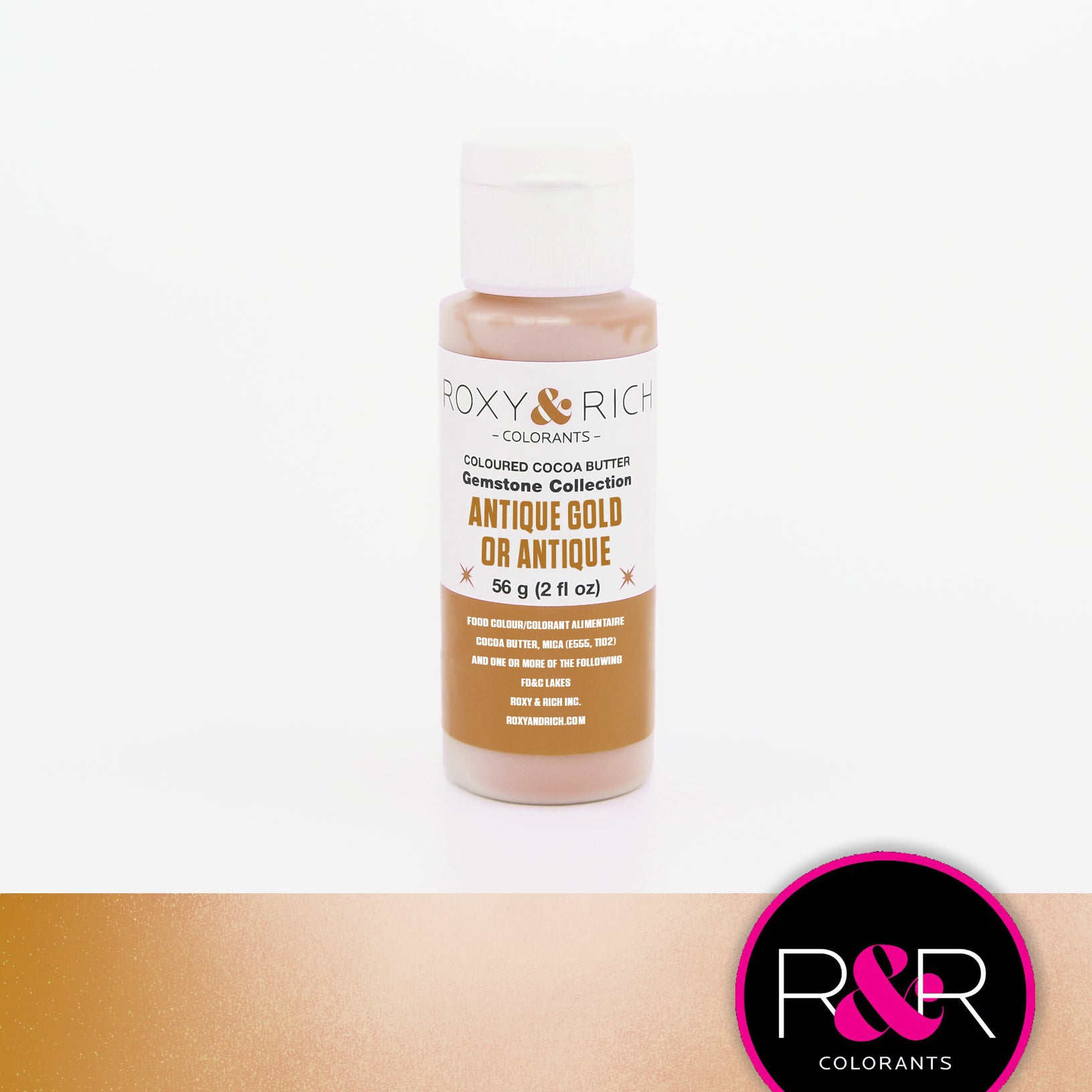 Roxy & Rich Gemstone Cocoa Butter Antique Gold (#BG2-025) - 2 OZ - Papagino Foods Inc.