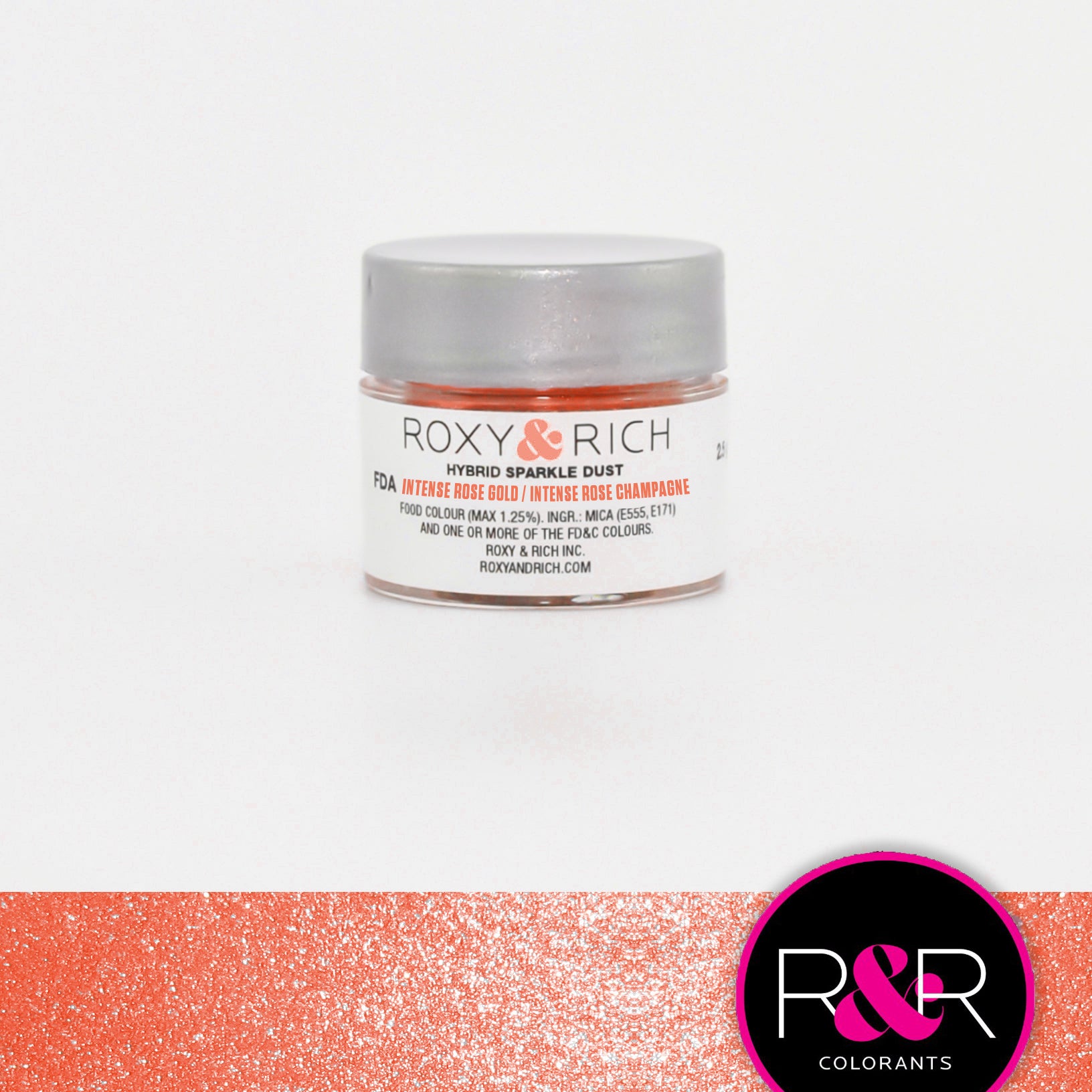 Roxy & Rich Hybrid Sparkle Dust Intense Rose Gold (#S2-056) - 2.5 gm - Papagino Foods Inc.