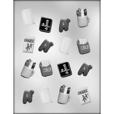 SCHOOL ASSORTMENT CHOCOLATE MOLD Product #90-14629 - Papagino Foods Inc.