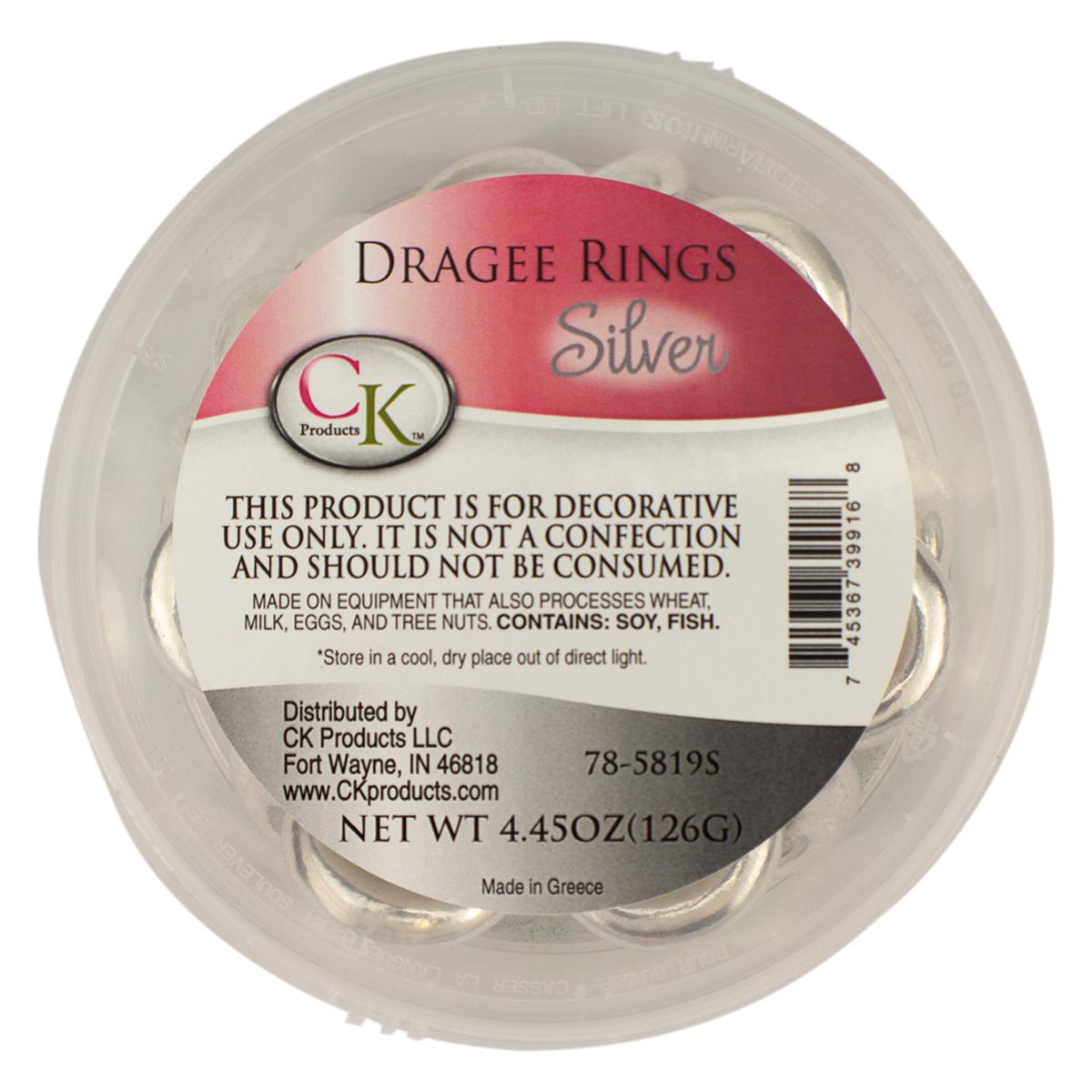 Silver Dragee Rings, 4.45 oz #78-5819S - Papagino Foods Inc.