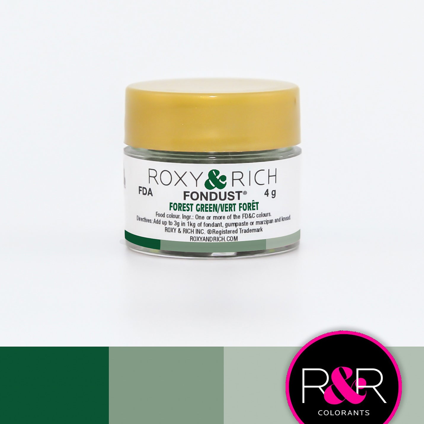Roxy & Rich Forest Green Fondust (# F4-029) 4 G - Papagino Foods Inc.