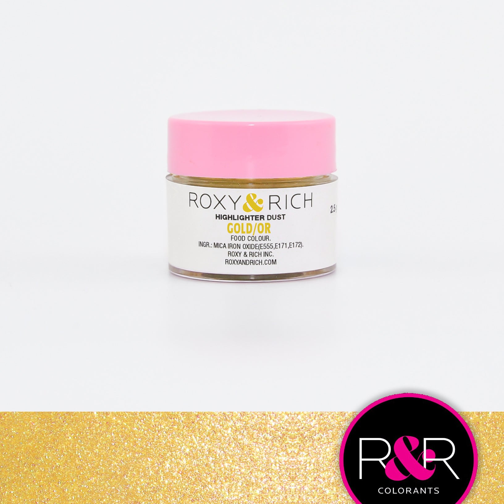 Roxy & Rich Highlighter Dust Gold (# G2-001) - 2.5 G - Papagino Foods Inc.