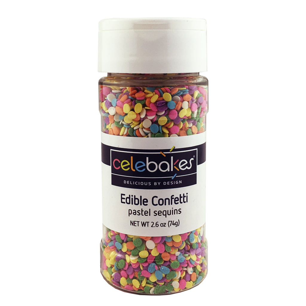Pastel Sequins Edible Confetti, 2.6 oz (73.7 g) - Papagino Foods Inc.