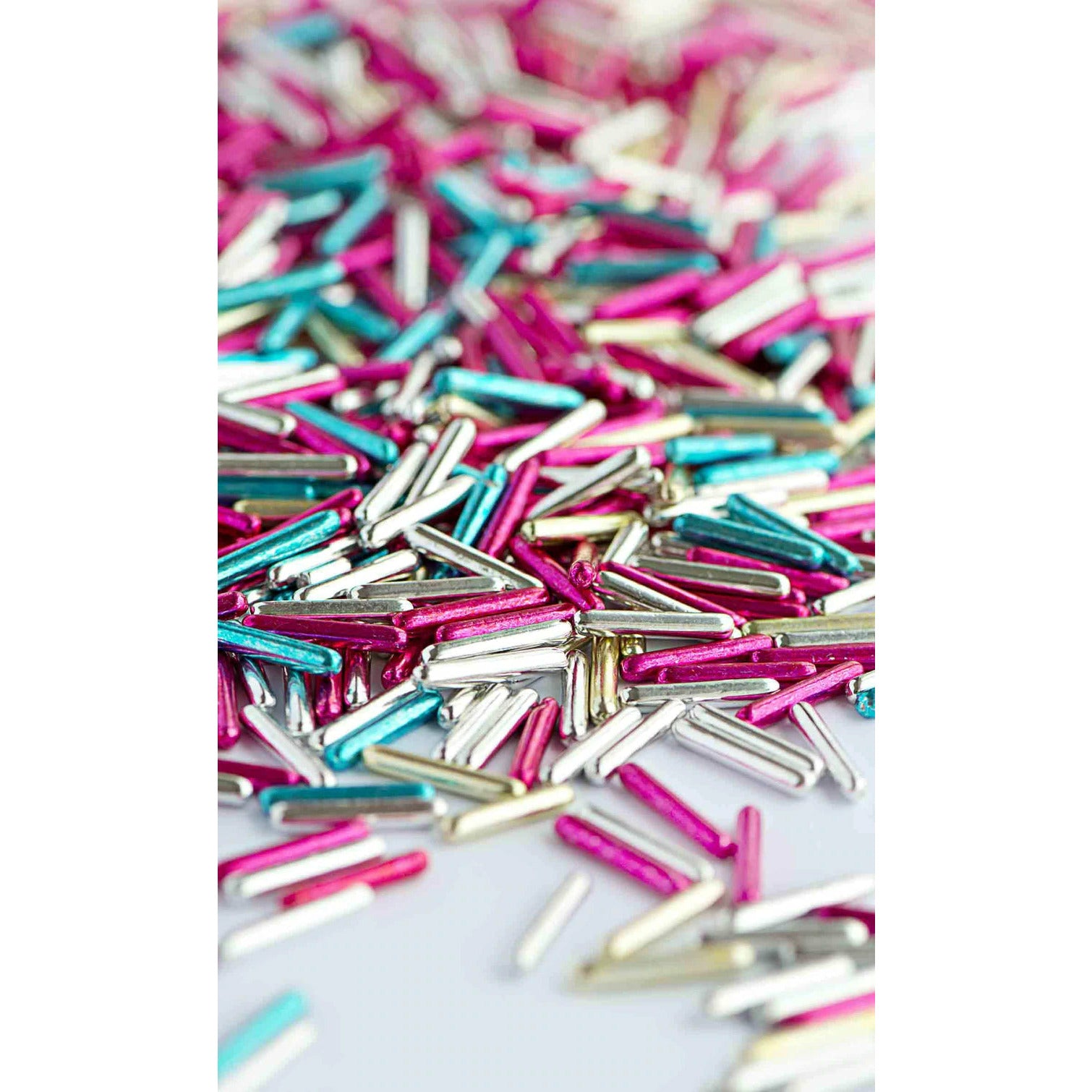 RAINBOW METALLIC RODS 7 oz Bottle **BBD July 2023 **(Net Weight 8 oz) Sweetapolita - Papagino Foods Inc.