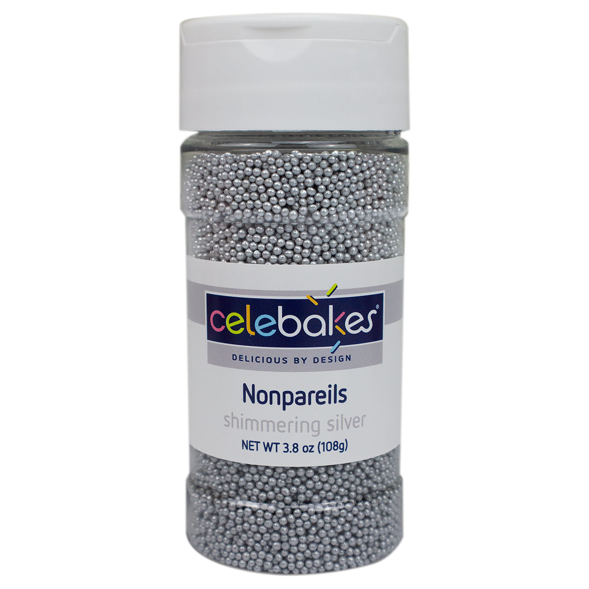 Silver Shimmering Nonpareils, 3.8 oz - Papagino Foods Inc.