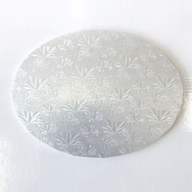 10" Round Silver Cake Board Embossed 1/4" (12 Pieces) - Papagino Foods Inc.