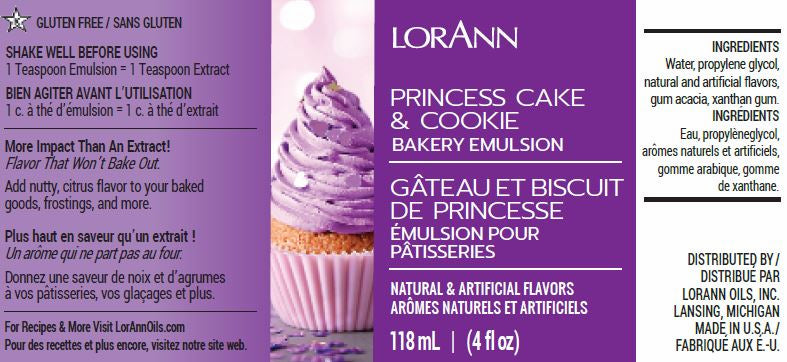 LorAnn Oils Princess Cake & Cookie, Bakery Emulsion   - 4 OZ