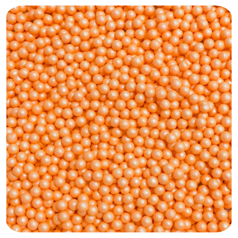 4MM Light Orange Sugar Pearl 100g (3.5 oz) Sprinkles d'Art