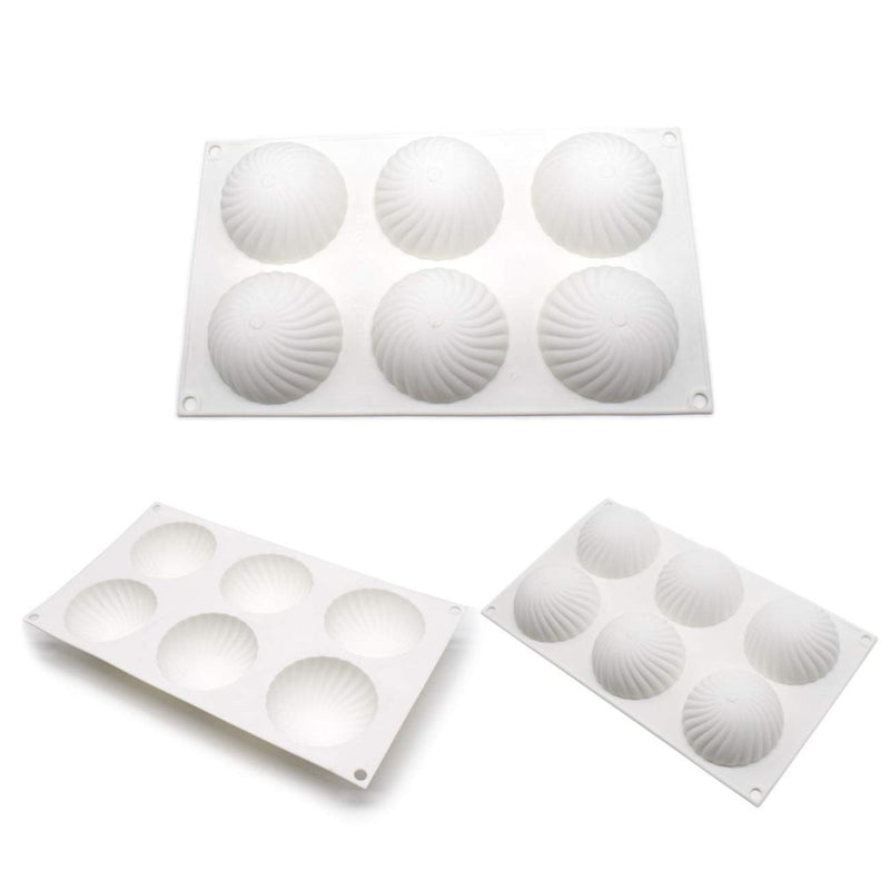 1 Piece 6 Cavity Spiral Half Ball Mousse Mold Silicone Chocolate French Dessert Pastry Baking Bakeware Ice Tools Kitchen Accessories