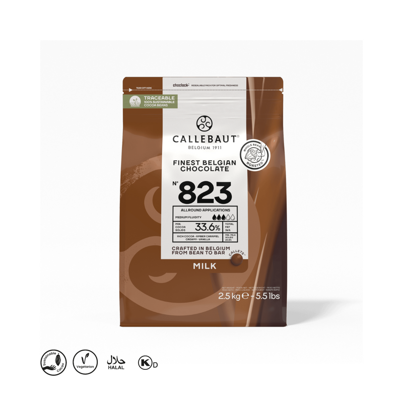 Callebaut Finest Belgian Milk Chocolate 823 2.5 kg  **BBD April 2025** **Pickup Only OR Shipping At Your Own Risk**