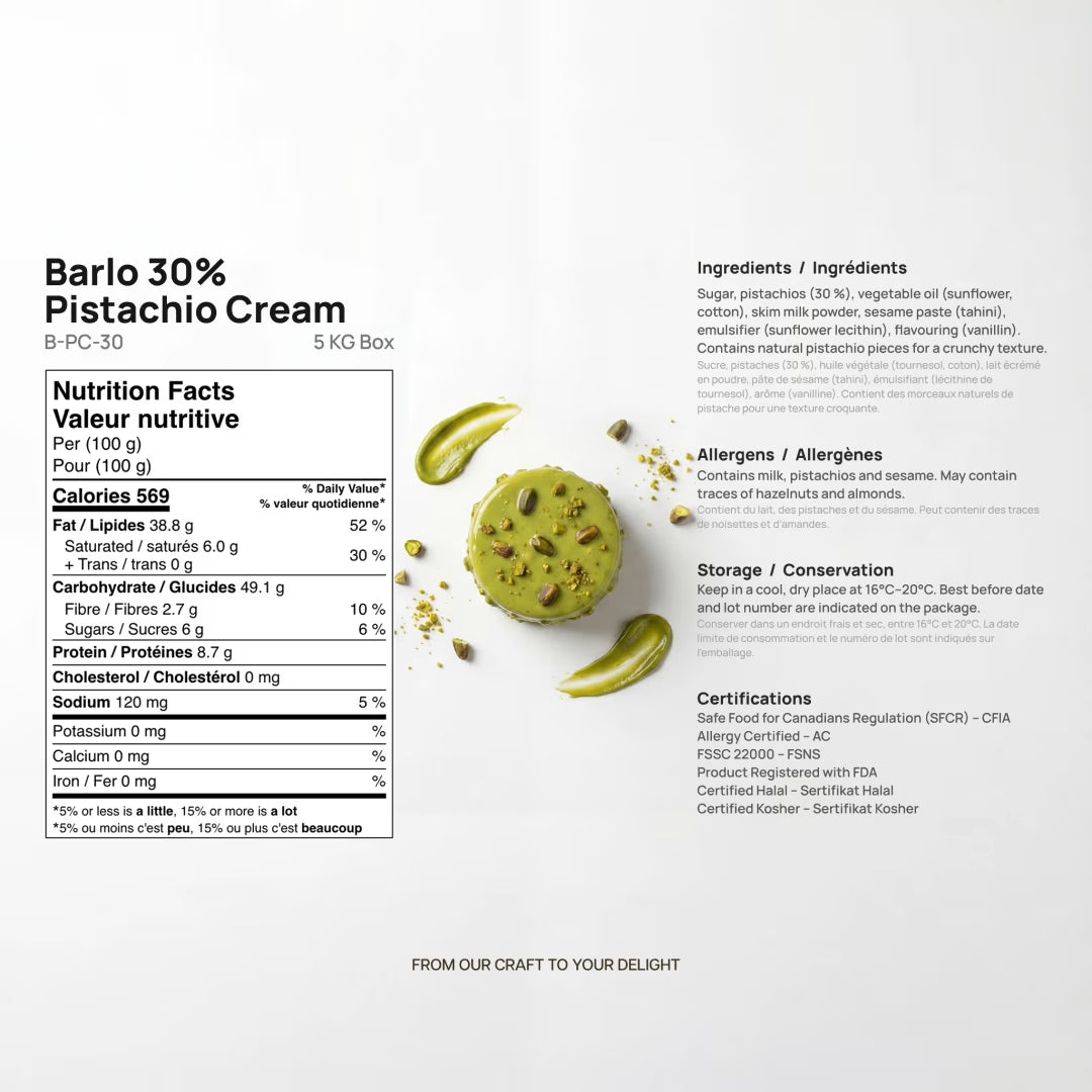 Barlo 30% Pistachio Cream 5 Kg