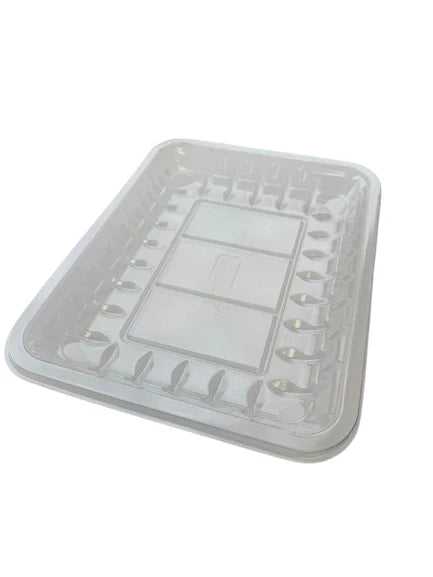 HQ 4D Clear Heavy Plastic Tray - Size - 9.05" x 7.08" x 1.18" – 500 pcs