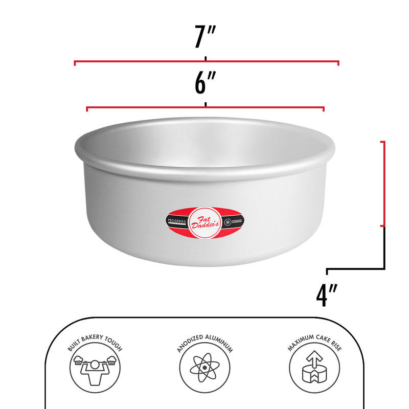 Fat Daddio Round Cake Pan 6″ x 4″ (15.2 x 10.2 cm) (PRD-64)