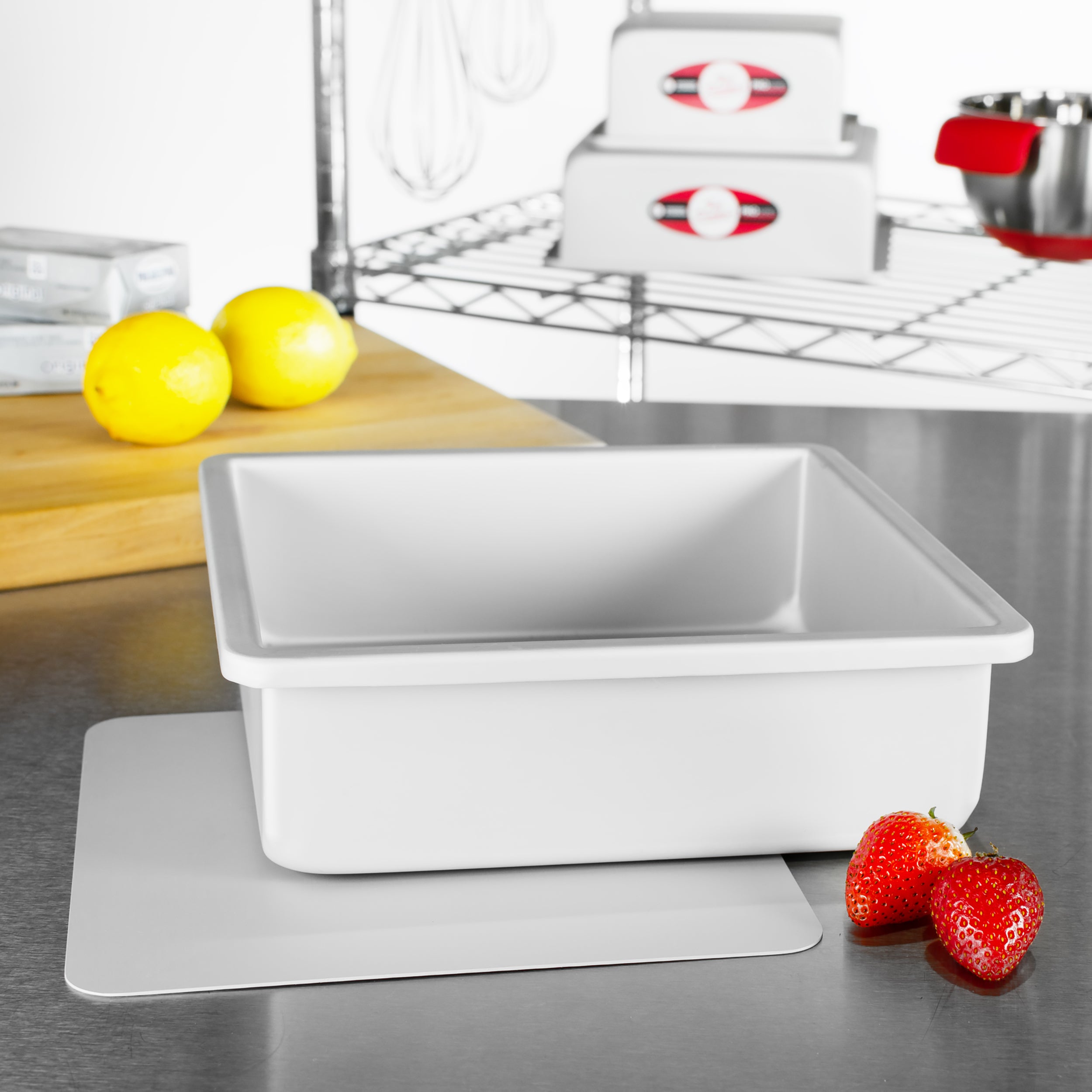 Fat Daddio, Anodized Aluminum, Square Pan Removable Bottom, 9 in x 9 in x 3 in (PSQCC-993) - Papagino Foods Inc.