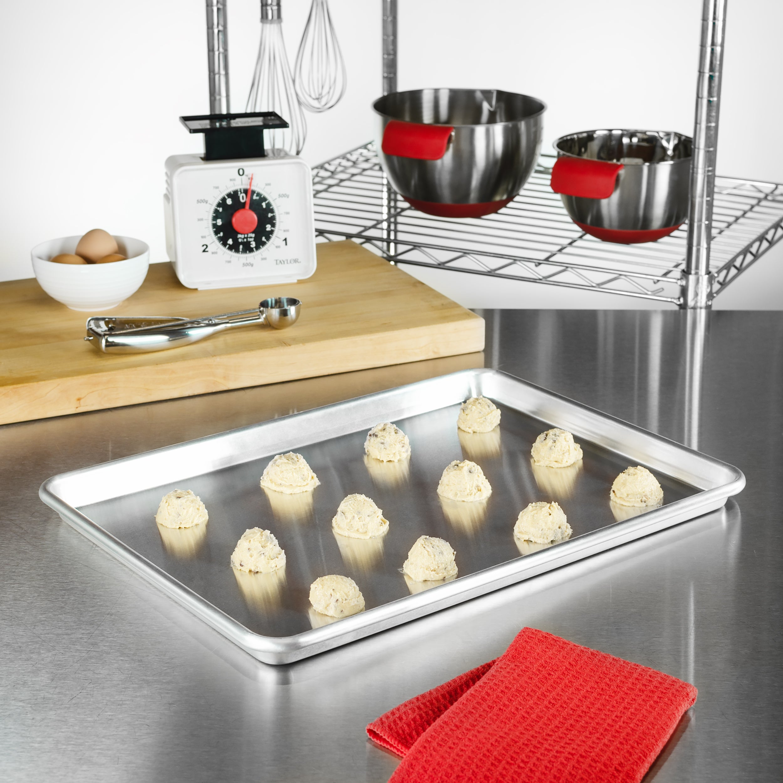 Fat Daddio, Natural Aluminum, Half Sheet Pan, 18 in x 13 in x 1 in (SP-HALF) - Papagino Foods Inc.