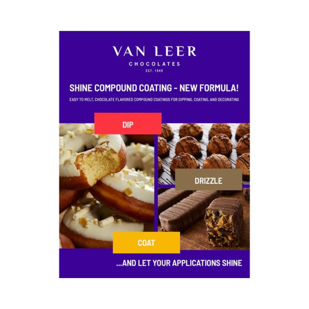 Van Leer Milk Compound Shine Chocolate Melts / Snaps Ezmelt 25 lb - Papagino Foods Inc.