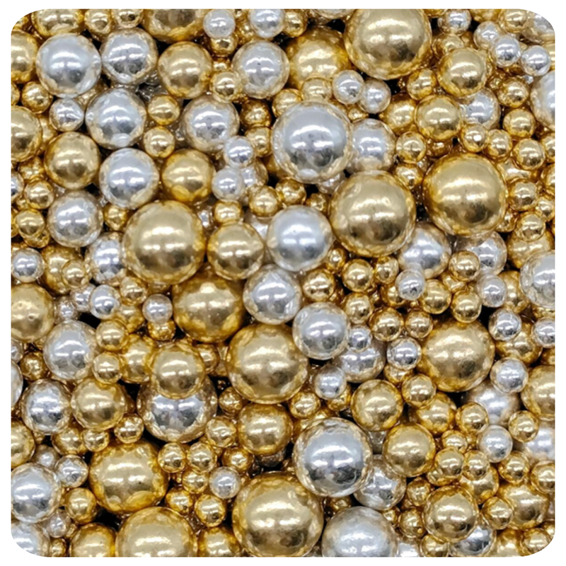 Golden & Silver Bliss Pearls 100g (3.5 oz) Sprinkles d'Art