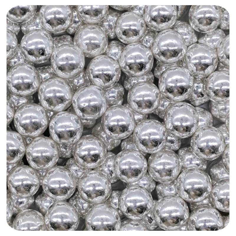 10MM Silver Sugar Pearl 100g (3.5 oz) Sprinkles d'Art