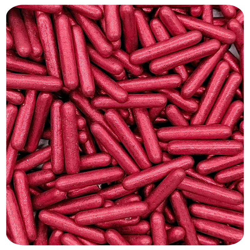 Dark Red Metallic Rods 100g (3.5 oz) Sprinkles d'Art