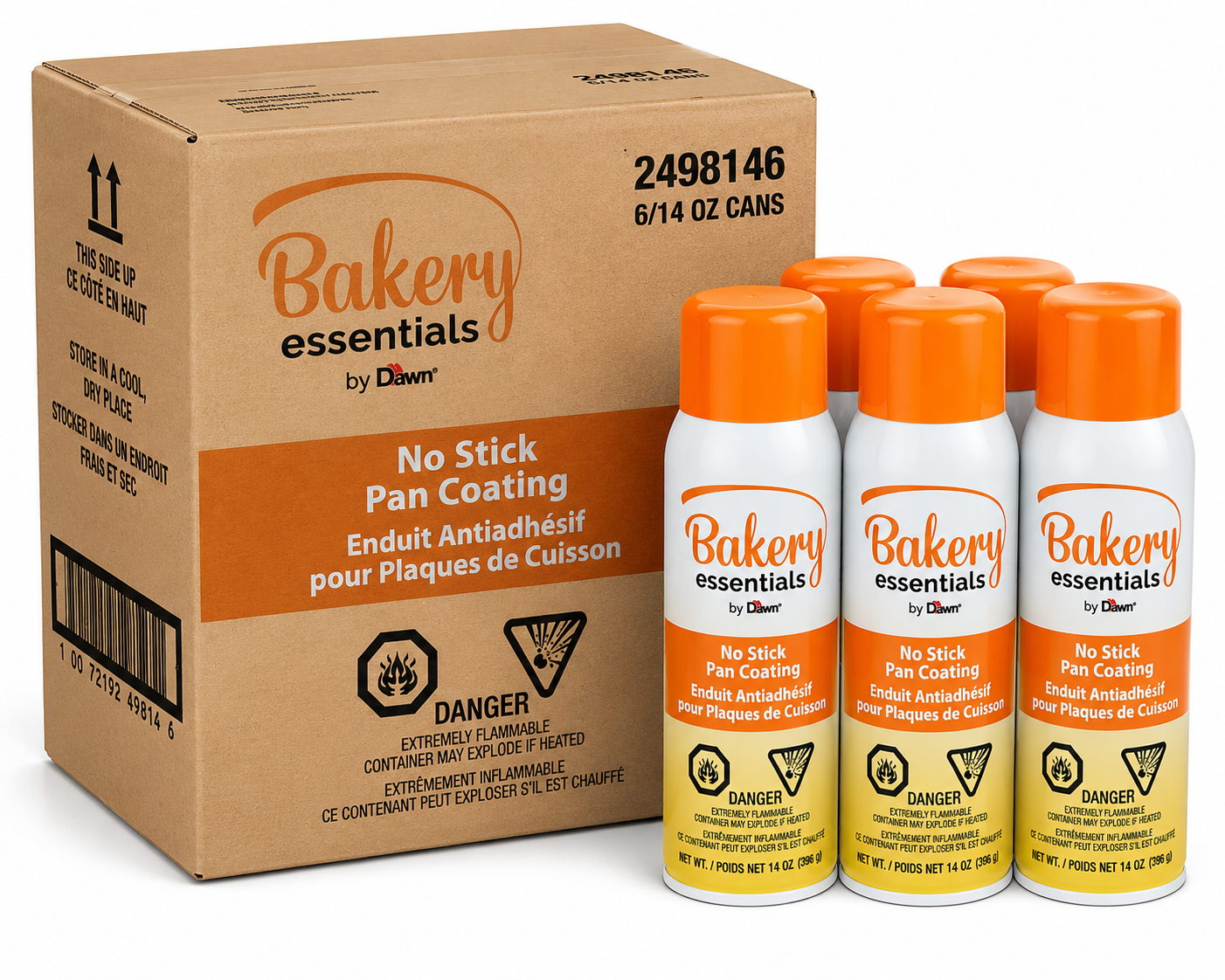 Bakery Essentials No Stick Pan Coating Spray – Professional Baking Release Spray 6 units x14 oz