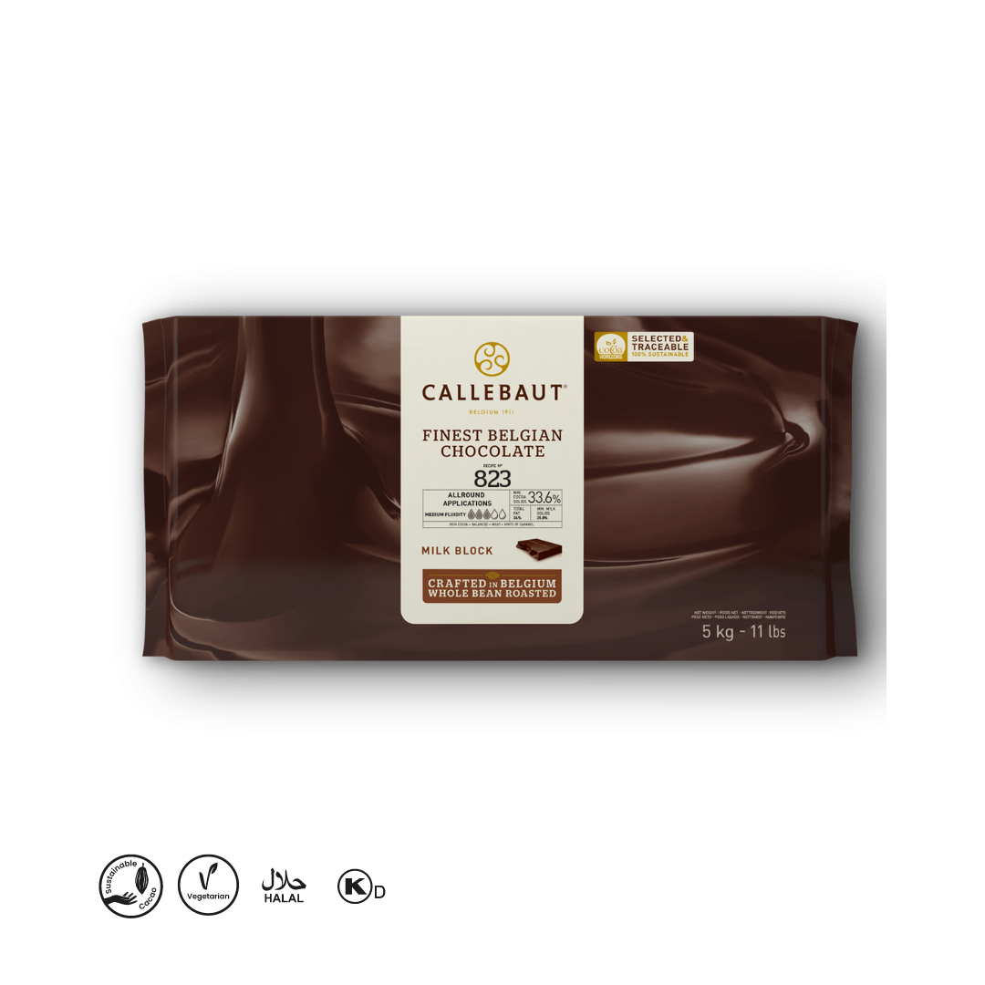 Callebaut Finest Belgian Milk Chocolate 823 5 kg x 5  Block (PICKUP ONLY) - Papagino Foods Inc.