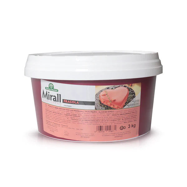 MIRALL high-gloss glaze - Strawberry - Fragola 3 Kg (Pick up only)
