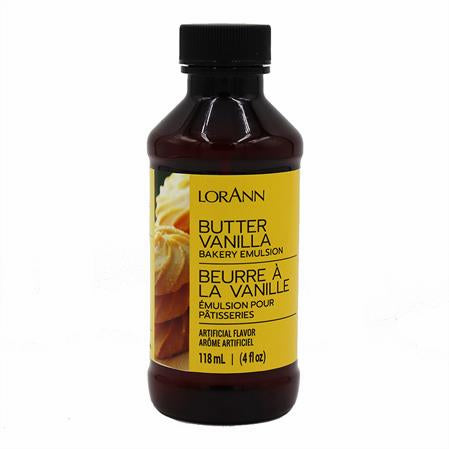 LorAnn Oils Butter Vanilla, Bakery Emulsion   - 4 OZ  #0742-0800 - Papagino Foods Inc.
