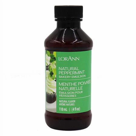 LorAnn Oils Peppermint, Bakery Emulsion - 4 OZ  #0766-0806 BBD July 2024 - Papagino Foods Inc.